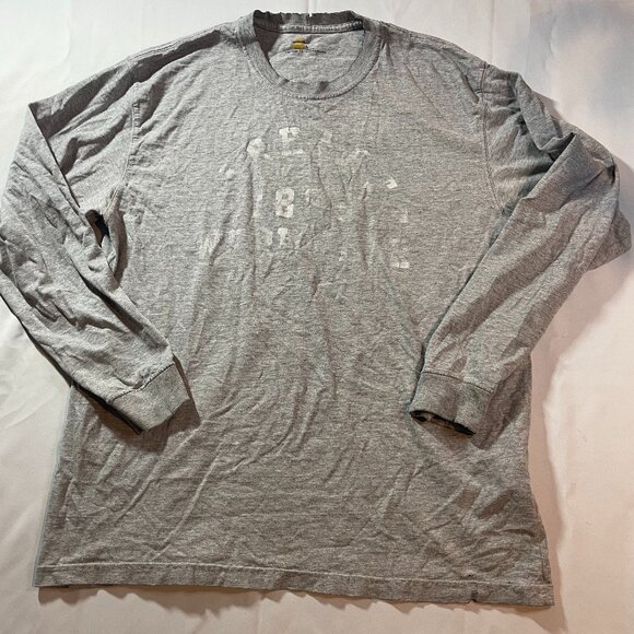 Carhartt T-Shirt Mens Large Gray Long Sleeve Crew Neck Workwear Pullover - Picture 1 of 8